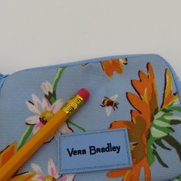 Vera Bradley Sunflower Sky RFID Zip Wristlet Wallet Flower Floral Bumble Bee - Picture 3 of 9